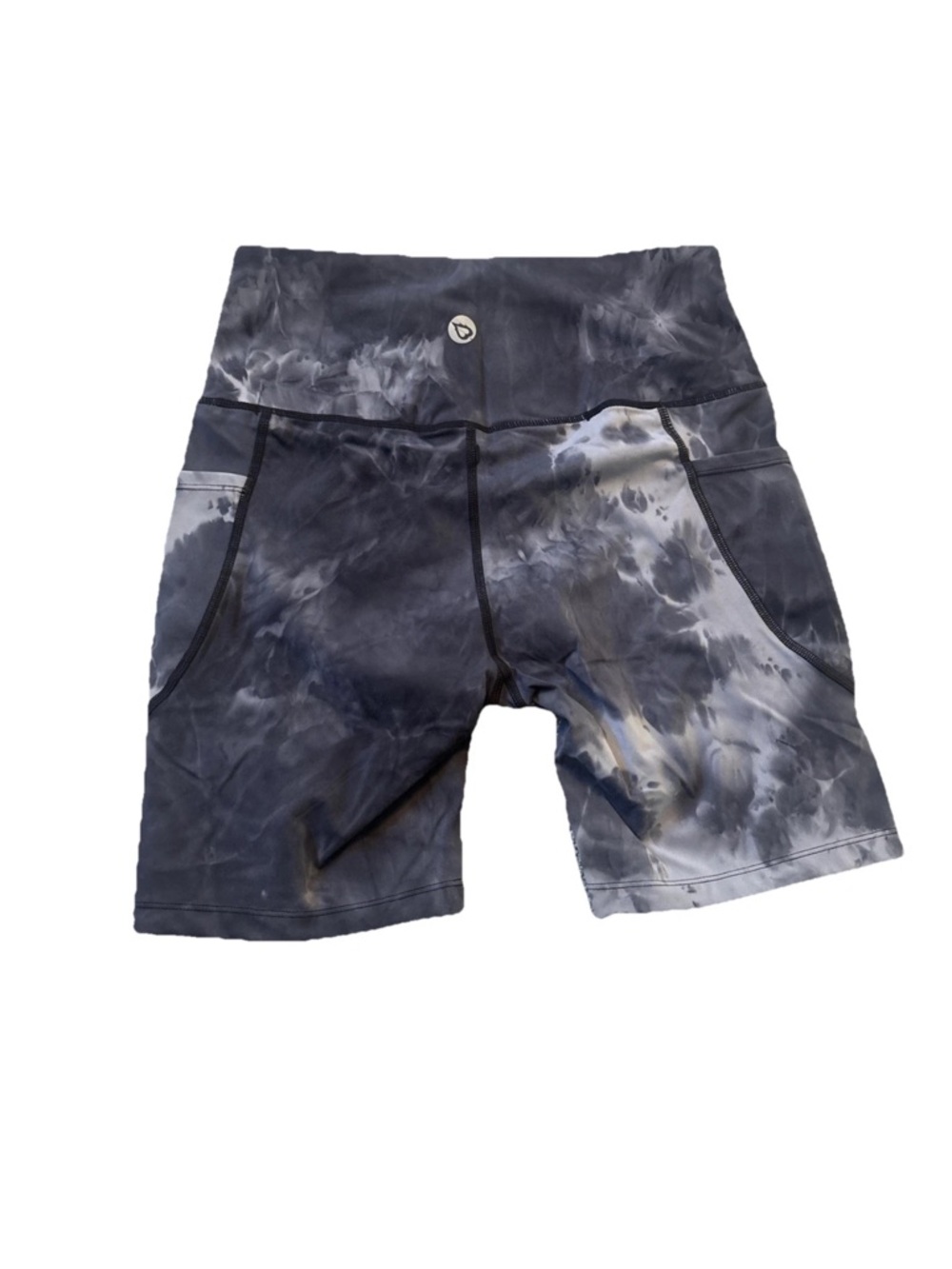 Baleaf Modern City Athletic High Rise Dark Tie-Dye Biker Cycling Shorts SZ L NEW - Picture 9 of 13
